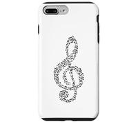 Carcasa para iPhone 7 Plus/8 Plus Patrón de músico de Mosaico de Notas para Amantes de la música de Clave de Sol