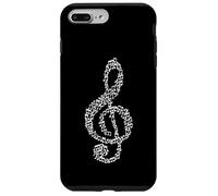 Carcasa para iPhone 7 Plus/8 Plus Patrón de músico de Mosaico de Notas para Amantes de la música de Clave de Sol