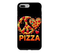 Carcasa para iPhone 7 Plus/8 Plus Peace Love Pizza tee - Divertida pizzería Retro
