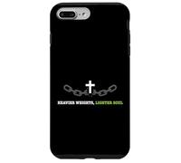 Carcasa para iPhone 7 Plus/8 Plus Pesos más Pesados más Ligero Alma Cristiana fe Fitness Atleta