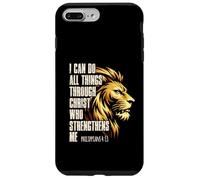 Carcasa para iPhone 7 Plus/8 Plus Philippians 4:13 Religious Lion Strengthens Christian
