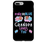 Carcasa para iPhone 7 Plus/8 Plus Pink or Blue Grandpa Love You Baby Shower - Papelera para revelación de género
