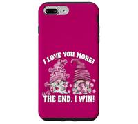 Carcasa para iPhone 7 Plus/8 Plus Pink Valentines GNOME Couple I Love You More The End I Win