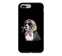 Carcasa para iPhone 7 Plus/8 Plus Pitbull Pittie Dog Granny - Hilo Cuadrado para Ganchillo