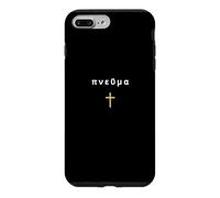 Carcasa para iPhone 7 Plus/8 Plus PNEUMA Cita Griega Espíritu Vital Aliento con la Cruz