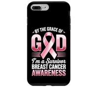 Carcasa para iPhone 7 Plus/8 Plus por la Gracia de Dios Soy un Sobreviviente Conciencia del Cáncer de Mama
