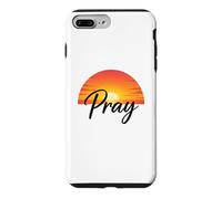 Carcasa para iPhone 7 Plus/8 Plus Pray Sunset Inspirational Religious Christian Faith