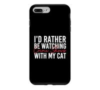 Carcasa para iPhone 7 Plus/8 Plus Prefiero Estar Viendo programas de Crimen con mi Gato - Misterio