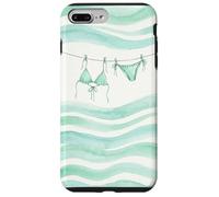 Carcasa para iPhone 7 Plus/8 Plus Preppy Bikini Verano Costa Cowgirl Pastel mar Turquesa Ola
