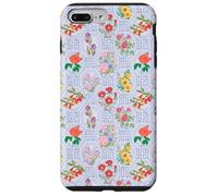 Carcasa para iPhone 7 Plus/8 Plus Preppy Floral on Chinoiserie Trellis en Azul Claro