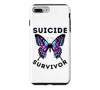 Carcasa para iPhone 7 Plus/8 Plus Prevención de concienciación sobre sobrevivientes del Suicidio Mariposa niño niña