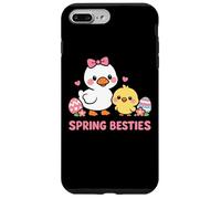 Carcasa para iPhone 7 Plus/8 Plus Primavera Besties Kawaii Pato y Pollito Huevos de Pascua Lindo Dibujos Animados