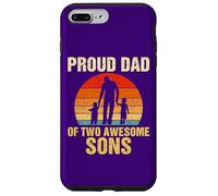 Carcasa para iPhone 7 Plus/8 Plus Proud Dad of Two Awesome Sons Dad of 2 Two Boys Best Padre