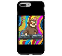 Carcasa para iPhone 7 Plus/8 Plus Psicodélico DJ Sloth Techno EDM Música Dance