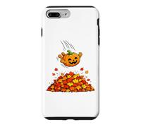 Carcasa para iPhone 7 Plus/8 Plus Pumpkin Dive in Fall Leaves Funny Autumn Halloween Humor
