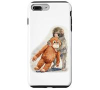 Carcasa para iPhone 7 Plus/8 Plus Punch - Lindo bebé Mono y orangután Peluche Juguete Acuarela
