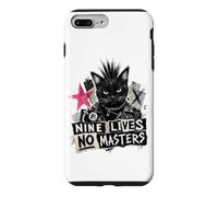 Carcasa para iPhone 7 Plus/8 Plus Punk Cat Nine Lives No Masters Mohawk Anarchy