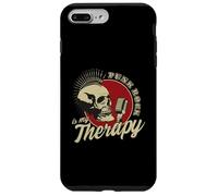 Carcasa para iPhone 7 Plus/8 Plus Punk Rock Is My Therapy Skull Music Cráneo Retro Vintage