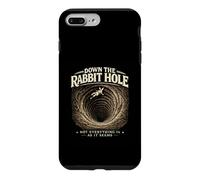 Carcasa para iPhone 7 Plus/8 Plus Rabbit Holes Conspiración Gráfico Retro Conejo OVNIs Meme Verdad
