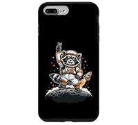 Carcasa para iPhone 7 Plus/8 Plus Raccoon Astronaut On The Moon with Rocket Retro Space Iconic