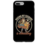 Carcasa para iPhone 7 Plus/8 Plus Raising My Husband Is Exhausting Funny Wife Retro