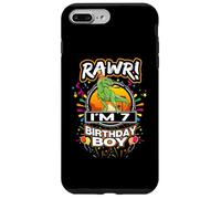 Carcasa para iPhone 7 Plus/8 Plus Rawr I'm 7 7th Birthday Trex Dinosaur 7 Years Old For Boy