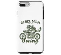 Carcasa para iPhone 7 Plus/8 Plus Rebel Mom Society Racoon Riding Bike Funny Día de la Madre