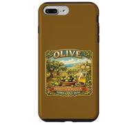 Carcasa para iPhone 7 Plus/8 Plus Recuerdo Vintage del mar mediterráneo con Etiqueta de Caja de Olivo Puglia