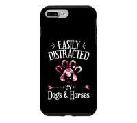 Carcasa para iPhone 7 Plus/8 Plus Regalo de los Amantes de los Perros y los Caballos fácilmente distraídos