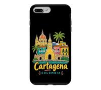 Carcasa para iPhone 7 Plus/8 Plus Regalo de Recuerdo de Viaje de Cartagena Colombia Dibujado a Mano