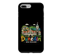 Carcasa para iPhone 7 Plus/8 Plus Regalo de Recuerdo de Viaje de Dunedin Nueva Zelanda Dibujado a Mano
