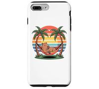Carcasa para iPhone 7 Plus/8 Plus Relaxing Capybara, Sunset, Palm Tree, Summer capy Vacation