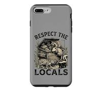 Carcasa para iPhone 7 Plus/8 Plus Respect The Locals Raccoon Funny Street Cats Respeta a los Locales