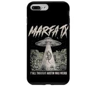 Carcasa para iPhone 7 Plus/8 Plus Retro Marfa TX OVNI Alien Yall pensó Que Austin era un Arte extraño