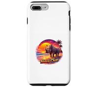 Carcasa para iPhone 7 Plus/8 Plus Retro Rhino Sunset Tropical Beach Ilustración