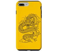 Carcasa para iPhone 7 Plus/8 Plus Retro Vintage Zodiac Lunar New Year Black Chinese Dragon