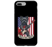 Carcasa para iPhone 7 Plus/8 Plus Rock N Roll Yorkie Dog Playing Guitar USA Flag Puppy