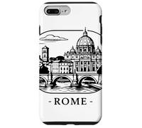 Carcasa para iPhone 7 Plus/8 Plus Roma, la Ciudad eterna. Silueta Decorativa.