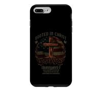 Carcasa para iPhone 7 Plus/8 Plus Rooted in Christ Cross Shirt Christian tee for Men
