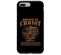 Carcasa para iPhone 7 Plus/8 Plus Rooted in Christ Shirt Christian Shirt for Men Cross Shirt