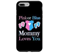 Carcasa para iPhone 7 Plus/8 Plus Rosa o Azul Mamá Te Ama Mamá Baby Shower Revelación De Género