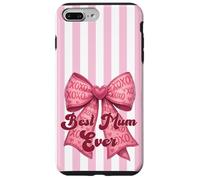 Carcasa para iPhone 7 Plus/8 Plus Rosa Rubor, Lazo a Rayas, Pastel, superlinda, la Mejor mamá de la Historia