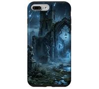 Carcasa para iPhone 7 Plus/8 Plus Ruinas góticas, Lluvia de meteoritos, diseño de fantasía Celestial