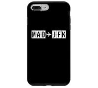 Carcasa para iPhone 7 Plus/8 Plus Ruta de Vuelo Mad JFK Códigos Aéreos de Madrid a Nueva York