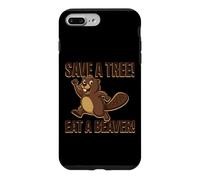 Carcasa para iPhone 7 Plus/8 Plus Salvar un árbol Come un Castor Divertido Amante de los Animales