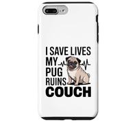 Carcasa para iPhone 7 Plus/8 Plus Salvo Vidas mi Pug arruina mi sofá Enfermera