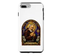 Carcasa para iPhone 7 Plus/8 Plus San Padre Pío Católico Devocional Gótico Mosaico Icono Arte