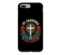 Carcasa para iPhone 7 Plus/8 Plus Santa Faustina ruega por Nosotros católica Floral