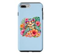 Carcasa para iPhone 7 Plus/8 Plus Sea Turtle Hawaiian Flowers Vacation Beach Summer