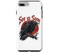 Carcasa para iPhone 7 Plus/8 Plus See Ya Soon Raven Crow Red Moon Halloween Horror